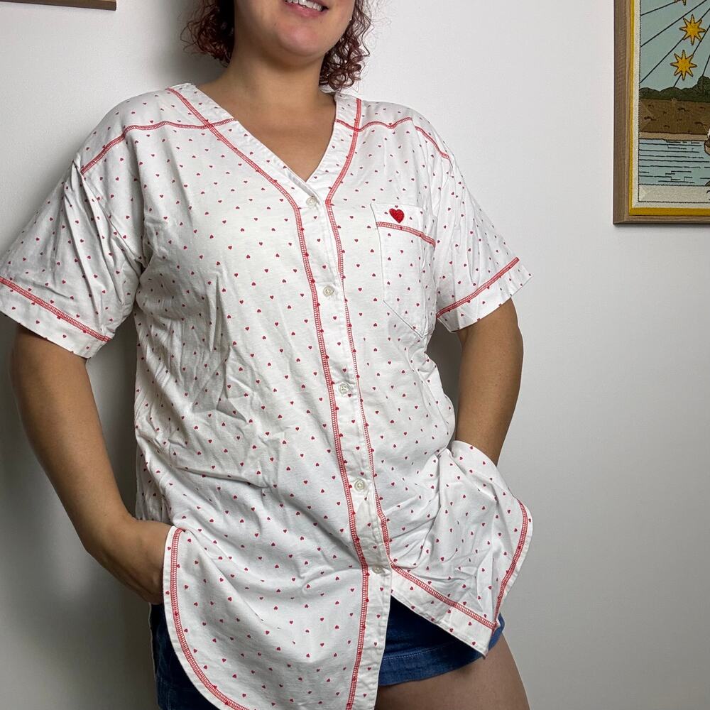 Claires rose valentines day baseball pajama shirt Medium